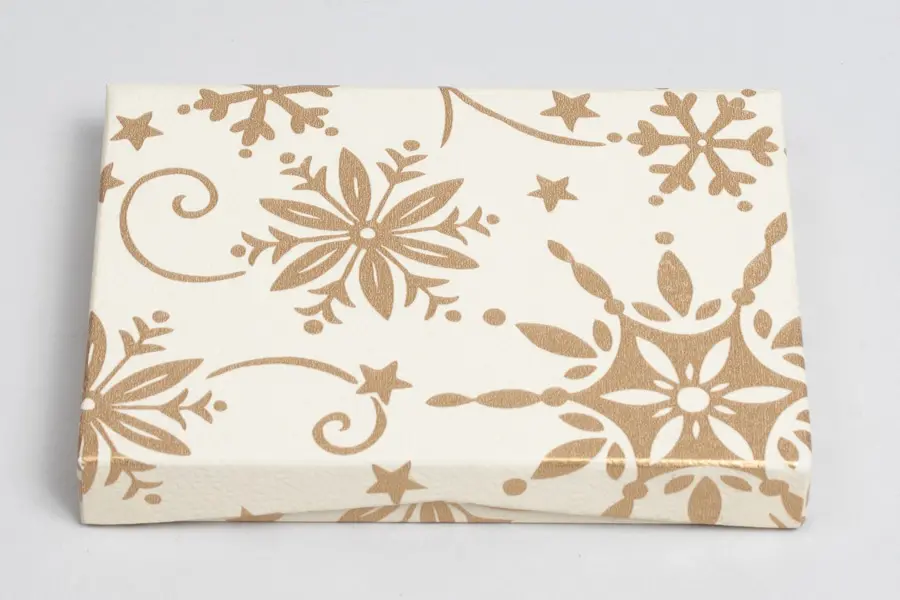 4-5/8L x 3-3/8W x 5/8H, Pop-Up Gift Card Boxes, Golden Snow
