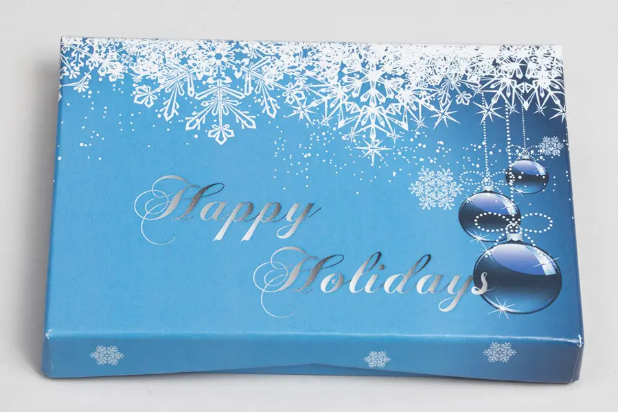 4-5/8L x 3-3/8W x 5/8H, Pop-Up Gift Card Boxes, Blue Holiday