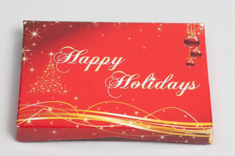 4-5/8L x 3-3/8W x 5/8H, Pop-Up Gift Card Boxes, Red Holidays
