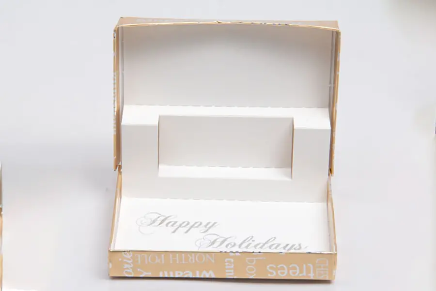 4-5/8L x 3-3/8W x 5/8H, Pop-Up Gift Card Boxes, Gold/Silver Holiday
