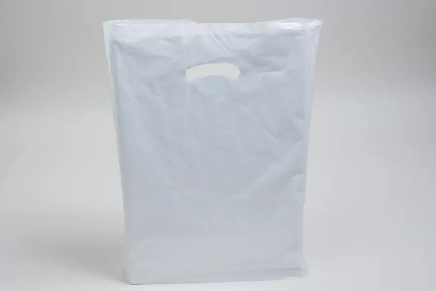 15W x 4D x 18H, Super Gloss Plastic Bags, White