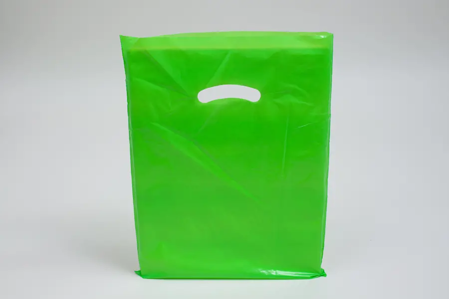 12W x 15H, Super Gloss Plastic Bags, Citrus Green