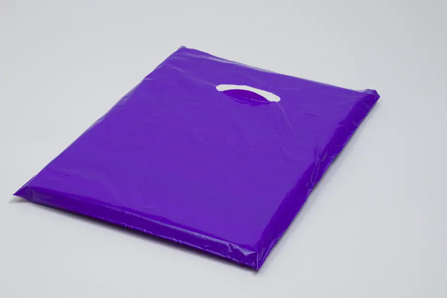 12W x 15H, Super Gloss Plastic Bags, Purple