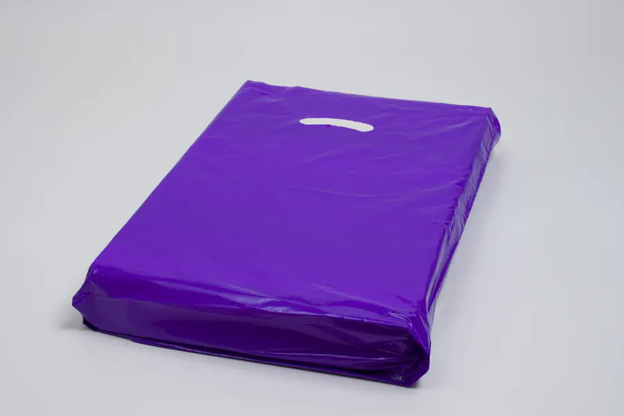 15W x 4D x 18H, Super Gloss Plastic Bags, Purple