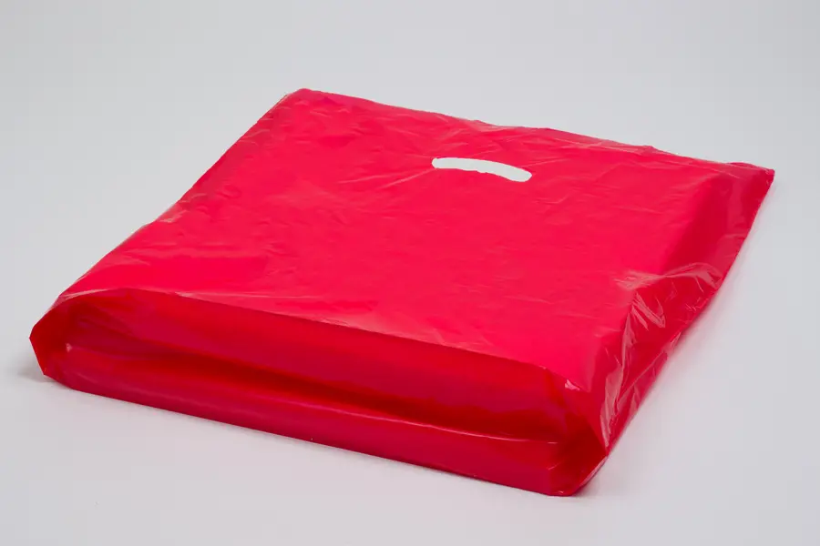 15W x 4D x 18H, Super Gloss Plastic Bags, Red