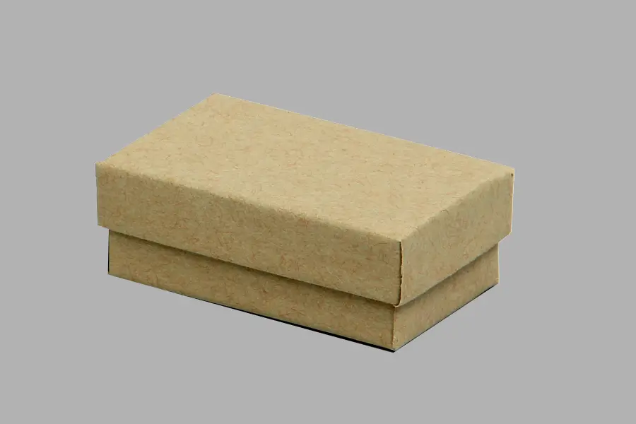 2-1/2L x 1-1/2W x 7/8H, 2-Piece Set-Up Jewelry Boxes w/Fiber Insert, Natural Kraft
