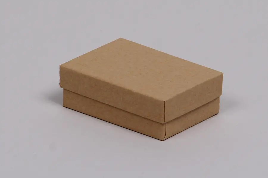 3L x 2-1/8W x 1H, 2-Piece Set-Up Jewelry Boxes w/Fiber Insert, Natural Kraft