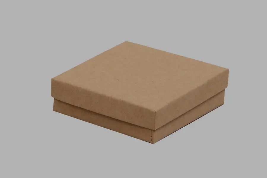 3-1/2L x 3-1/2W x 1H, 2-Piece Set-Up Jewelry Boxes w/Fiber Insert, Natural Kraft