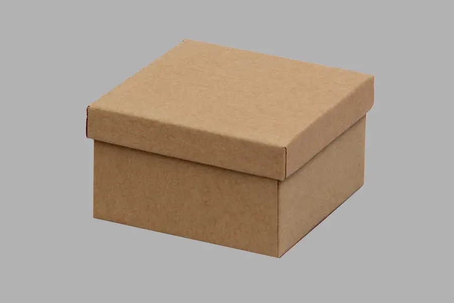 3-1/2L x 3-1/2W x 2H, 2-Piece Set-Up Jewelry Boxes w/Fiber Insert, Natural Kraft