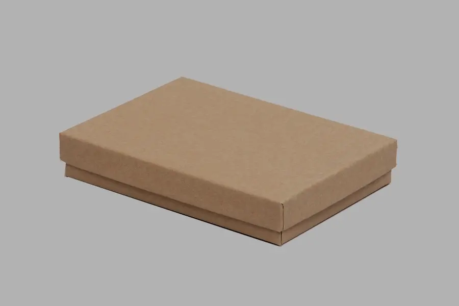 3-3/4L x 5-1/4W x 7/8H, 2-Piece Set-Up Jewelry Boxes w/Fiber Insert, Natural Kraft