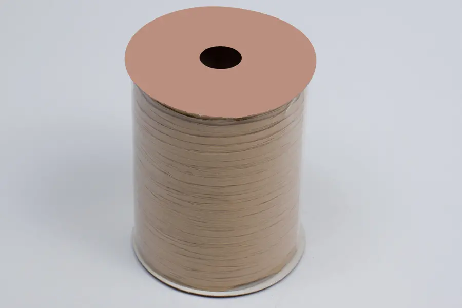 100 yds, Paper Raffia Ribbon On Rolls, Natural Kraft
