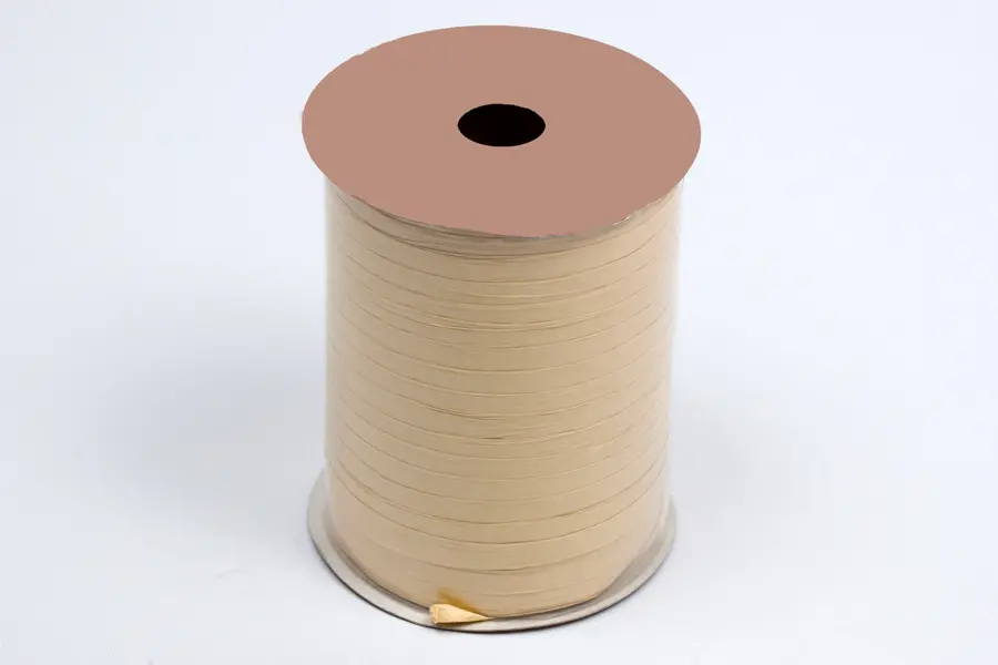 100 yds, Paper Raffia Ribbon On Rolls, Oatmeal