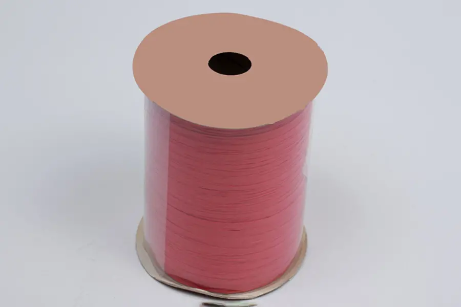 100 yds, Paper Raffia Ribbon On Rolls, Red