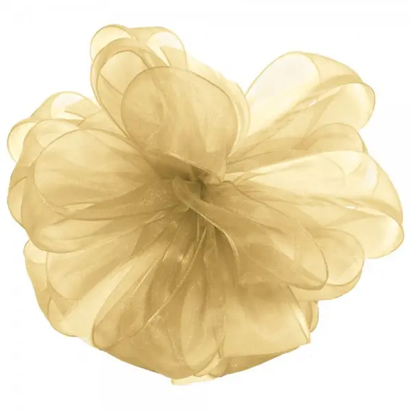 1-1/2W x 100 yds, Sheer Organza Ribbon, Metallic Gold