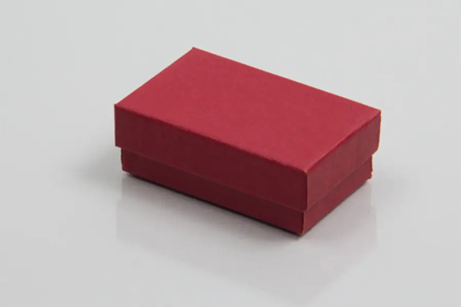 2-1/2L x 1-1/2W x 7/8H, 2-Piece Set-Up Jewelry Boxes w/Fiber Insert, Brick Red