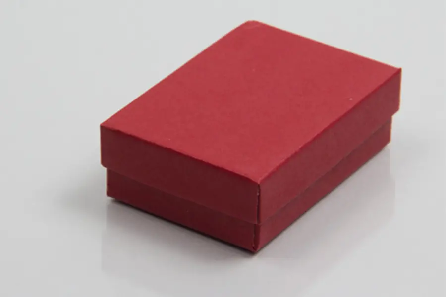 3L x 2-1/8W x 1H, 2-Piece Set-Up Jewelry Boxes w/Fiber Insert, Brick Red