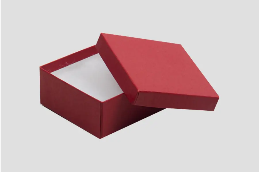 3-1/2L x 3-1/2W x 1H, 2-Piece Set-Up Jewelry Boxes w/Fiber Insert, Brick Red