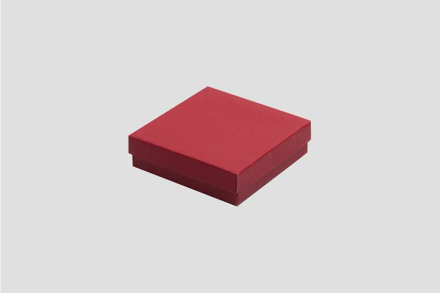 3-1/2L x 3-1/2W x 1H, 2-Piece Set-Up Jewelry Boxes w/Fiber Insert, Brick Red