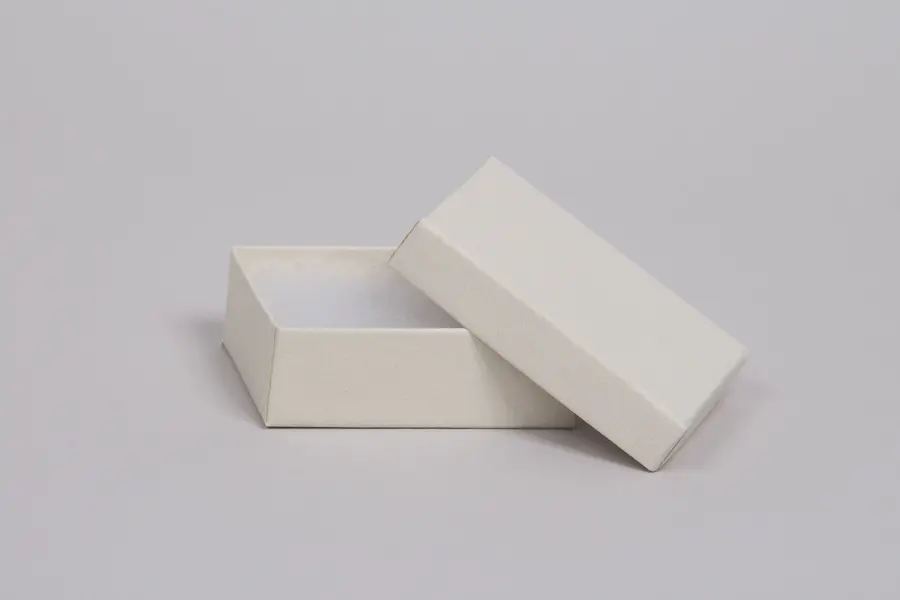 3L x 2-1/8W x 1H, 2-Piece Set-Up Jewelry Boxes w/Fiber Insert, White Sand