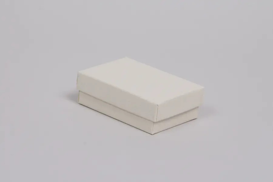 3L x 2-1/8W x 1H, 2-Piece Set-Up Jewelry Boxes w/Fiber Insert, White Sand