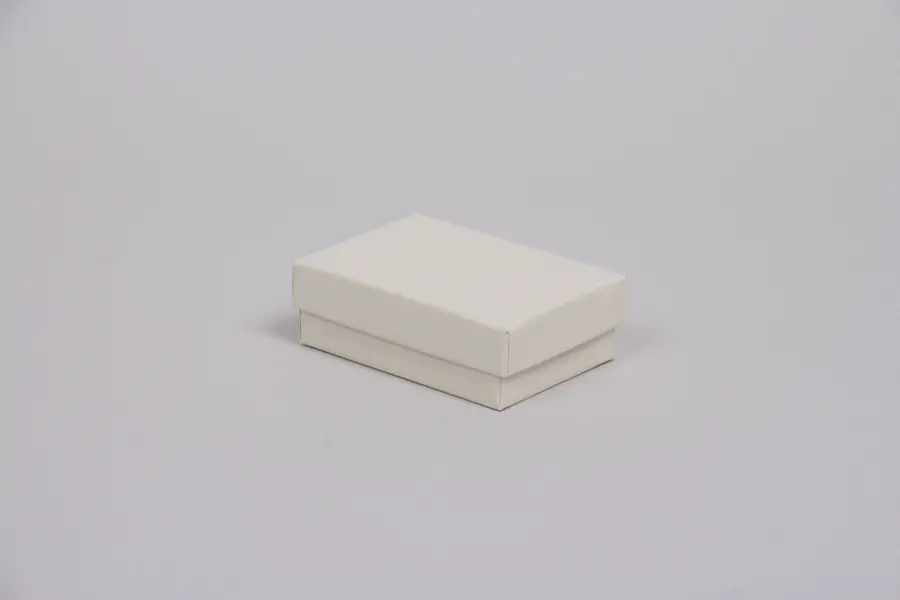 1-1/2L x 2-1/2W x 7/8H, 2-Piece Set-Up Jewelry Boxes w/Fiber Insert, White Sand