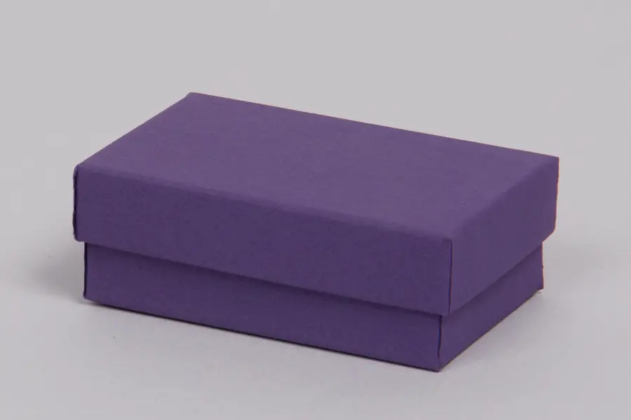 2-1/2L x 1-1/2W x 7/8H, 2-Piece Set-Up Jewelry Boxes w/Fiber Insert, Deep Purple