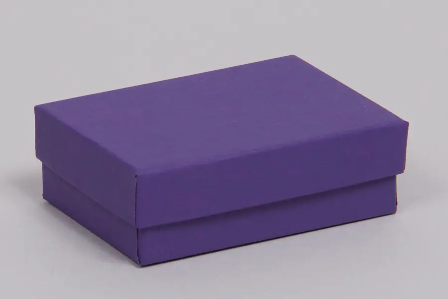 3L x 2-1/8W x 1H, 2-Piece Set-Up Jewelry Boxes w/Fiber Insert, Deep Purple