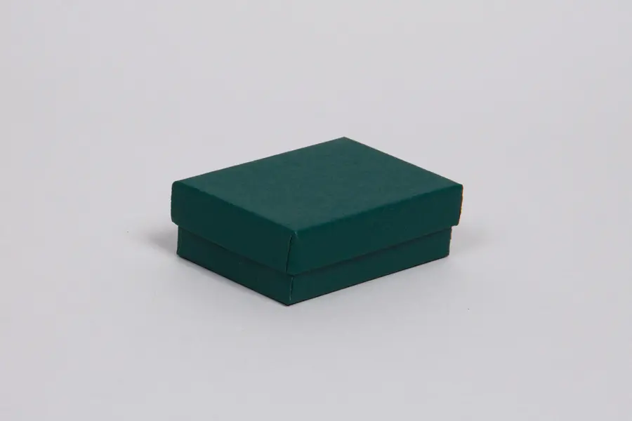 3L x 2-1/8W x 1H, 2-Piece Set-Up Jewelry Boxes w/Fiber Insert, Dark Green
