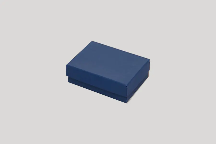 2-1/2L x 1-1/2W x 7/8H, 2-Piece Set-Up Jewelry Boxes w/Fiber Insert, Navy Matte