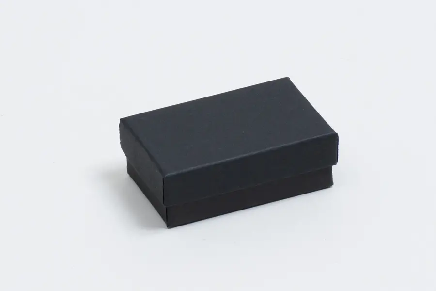 2-1/2L x 1-1/2W x 7/8H, 2-Piece Set-Up Jewelry Boxes w/Fiber Insert, Onyx