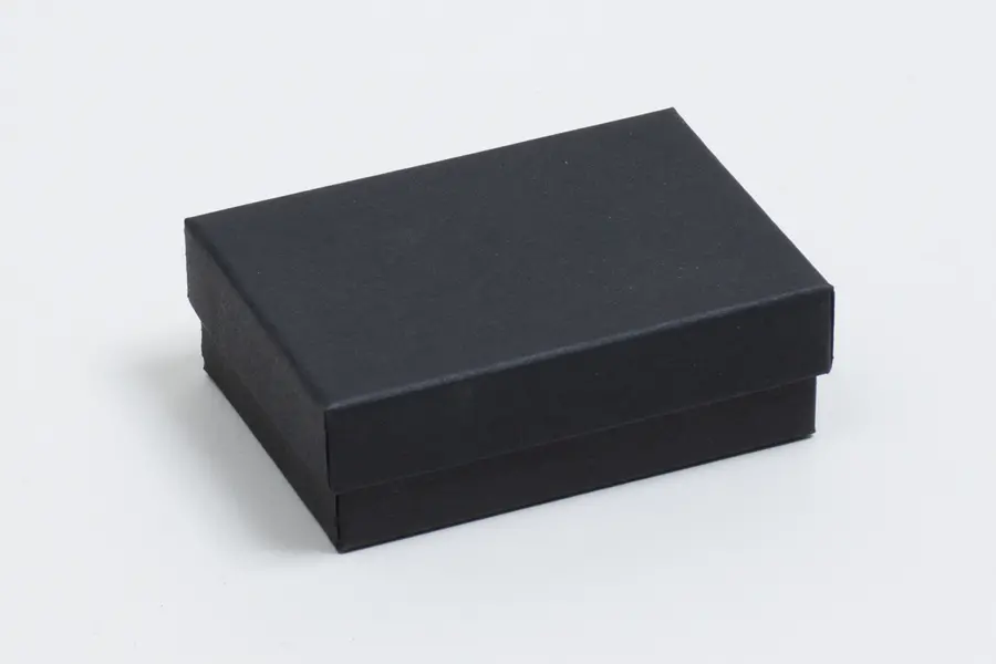 3L x 2-1/8W x 1H, 2-Piece Set-Up Jewelry Boxes w/Fiber Insert, Onyx