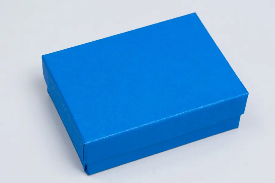 2-1/8L x 3W x 1H, 2-Piece Set-Up Jewelry Boxes w/Fiber Insert, Matte Cobalt Blue