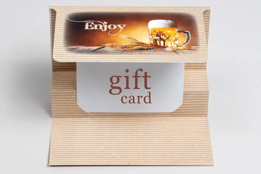 3-3/8W x 5L x 1/5H, Flip Gift Card Folder, Krafty Brew