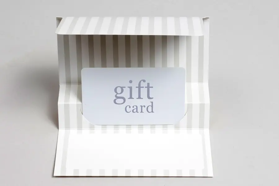 3-3/8W x 5L x 1/5H, Flip Gift Card Folder, Pearl Stripe