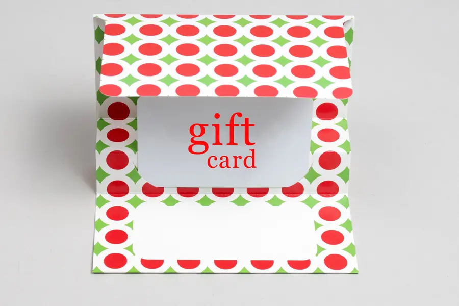 3-3/8W x 5L x 1/5H, Flip Gift Card Folder, Bright Christmas