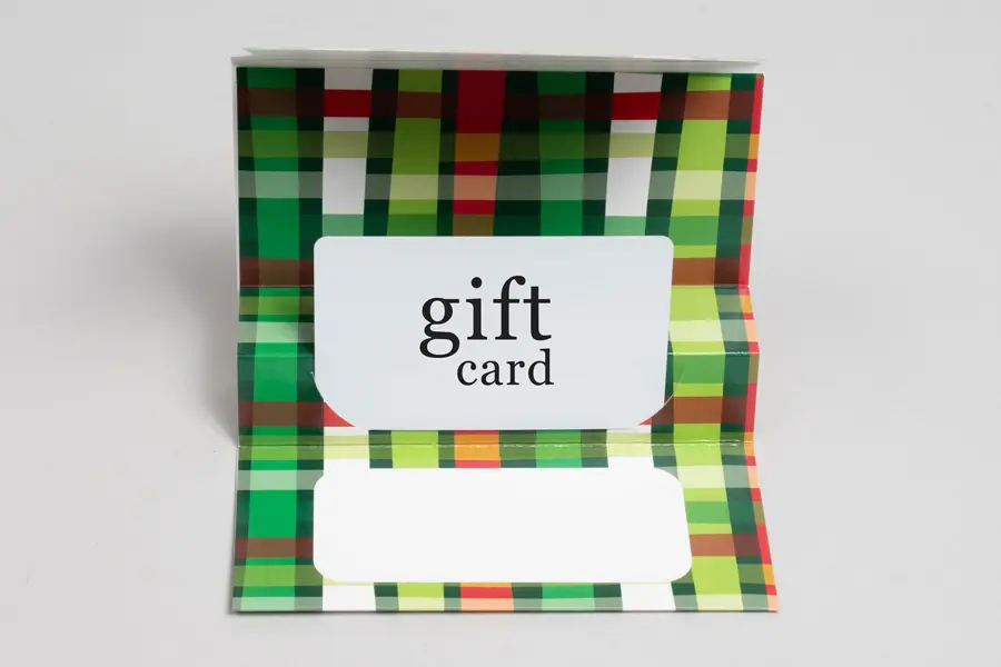 3-3/8W x 5L x 1/5H, Flip Gift Card Folder, Christmas Weave