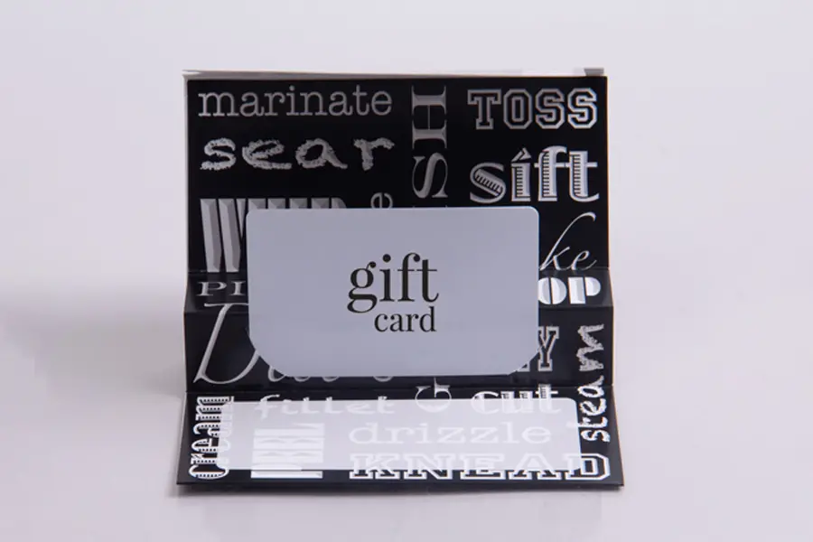3-3/8W x 5L x 1/5H, Flip Gift Card Folder, Chefs Delight