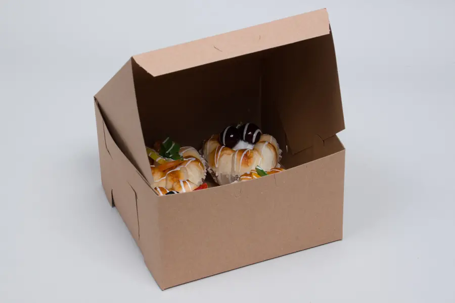 7L x 7W x 4H, Natural Kraft Bakery Boxes