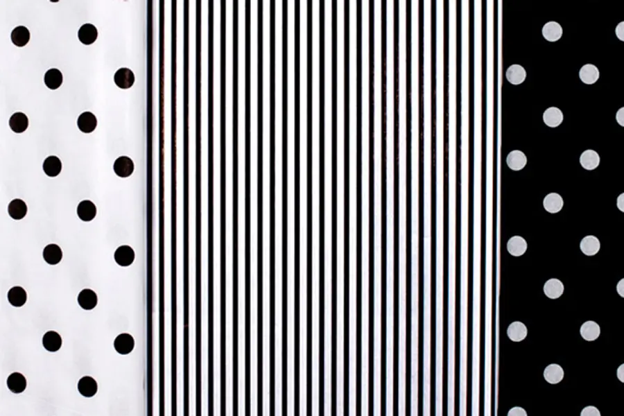 20W x 30L, Assortment Packs, Black/White Patterns