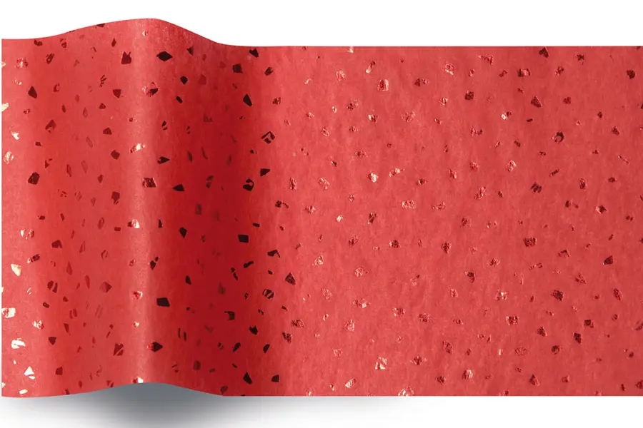 20W x 30L, Gemstone Sparkle Tissue Paper, Red on Red Reflections