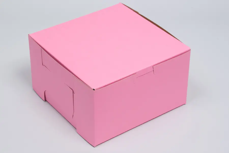 7L x 7W x 4H, Strawberry Pink Bakery Boxes