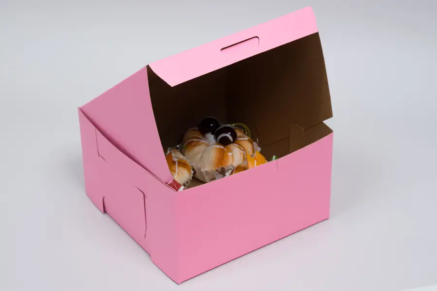 7L x 7W x 4H, Strawberry Pink Bakery Boxes