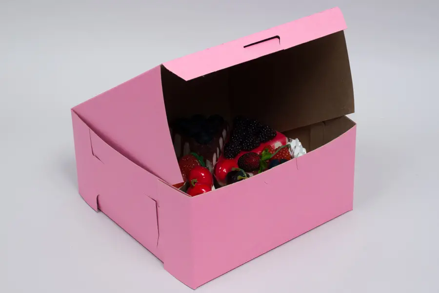 8L x 8W x 4H, Strawberry Pink Bakery Boxes