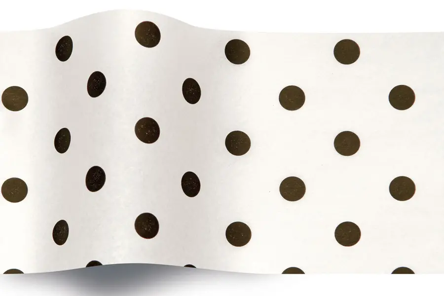 20W x 30L, Everyday Styled Tissue, Black Dots/White