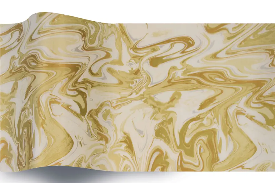 20W x 30L, Precious Metals Tissue Paper, Gold Marble/Ivory