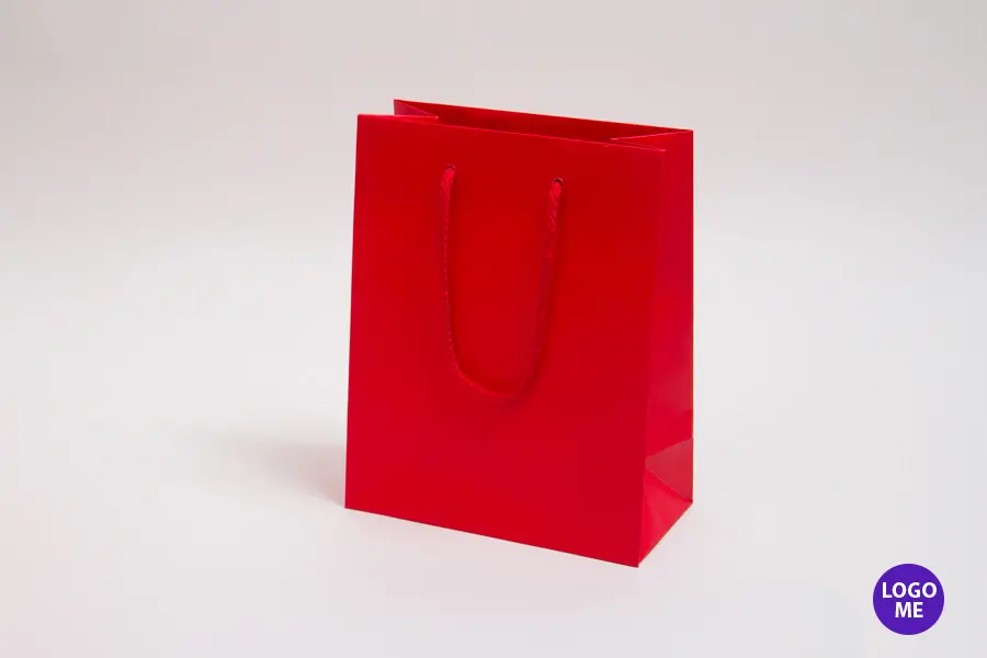 8W x 4D x 10H, Matte Eurotote Bags with Rope Handles, Matte Red