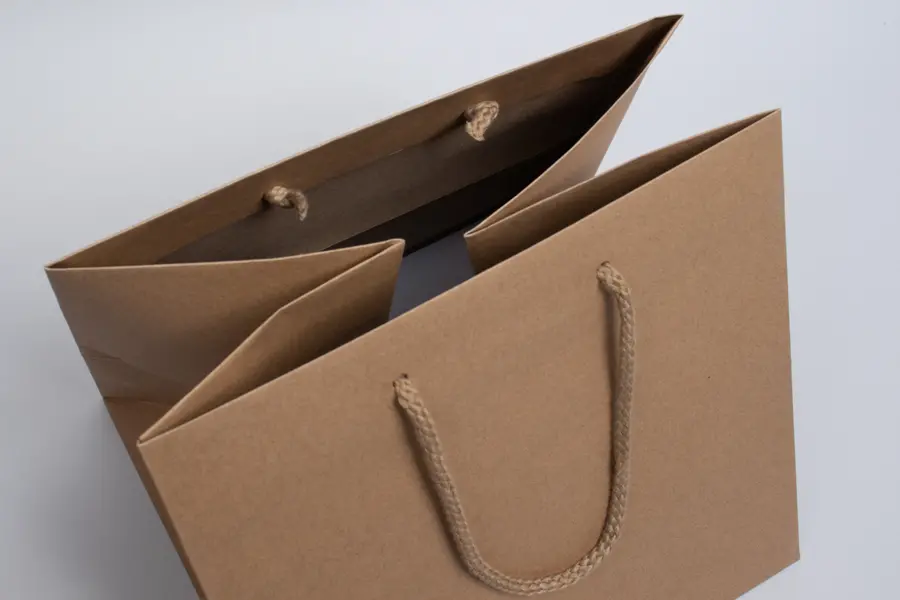 10W x 10D x 10H, Natural Kraft Eurototes with Rope Handles, Natural Kraft