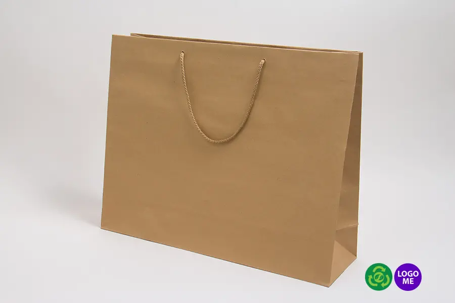 20W x 6D x 16H, Kraft Eurotote Bags with Twill Handles