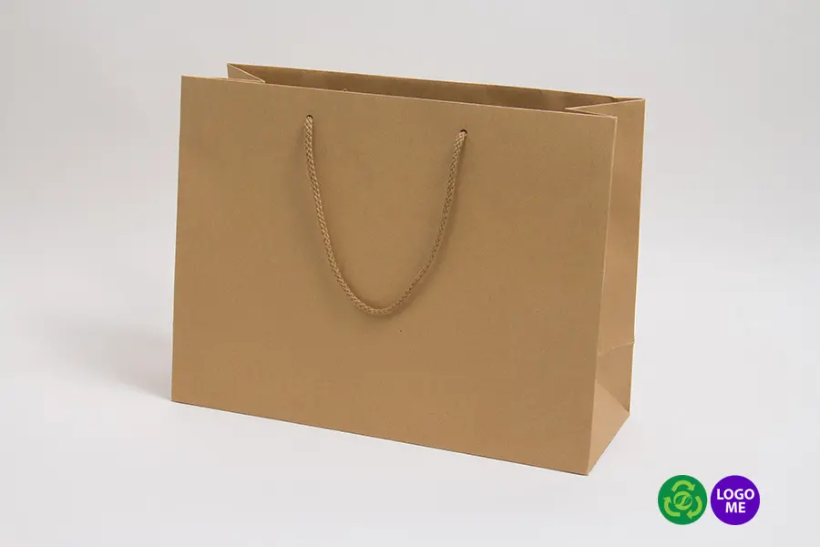 16W x 6D x 12H, Kraft Eurotote Bags with Rope Handles