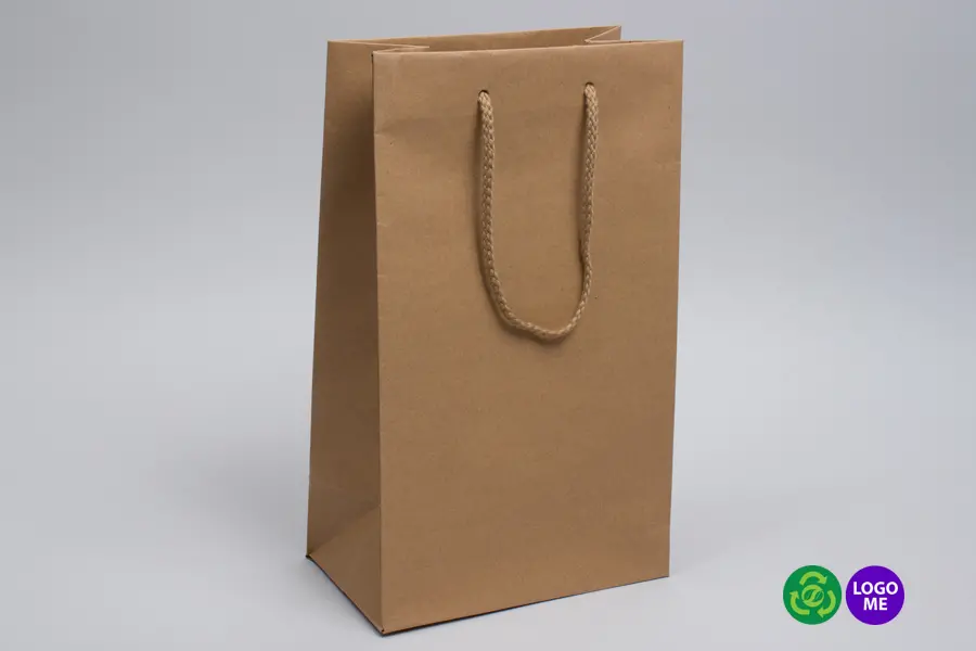 8W x 4-3/4D x 13-1/2H, Natural Kraft Eurototes with Rope Handles, Natural Kraft